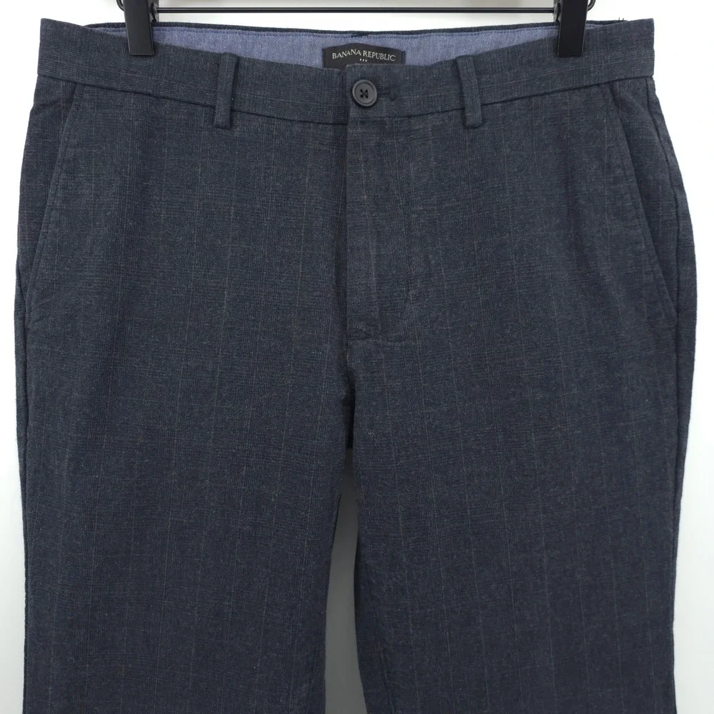 Banana Republic Mens Chinos‎ Aiden Fit 32x32 Checkered Textured Trousers